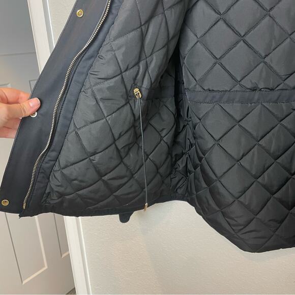 ZARA Stylish Black Parka with Faux Fur Removable Hood Size XL - Picture 7 of 12